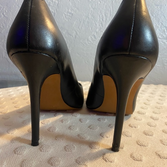 CHARLES by Charles David Black Leather Stiletto Heels - Picture 5 of 16